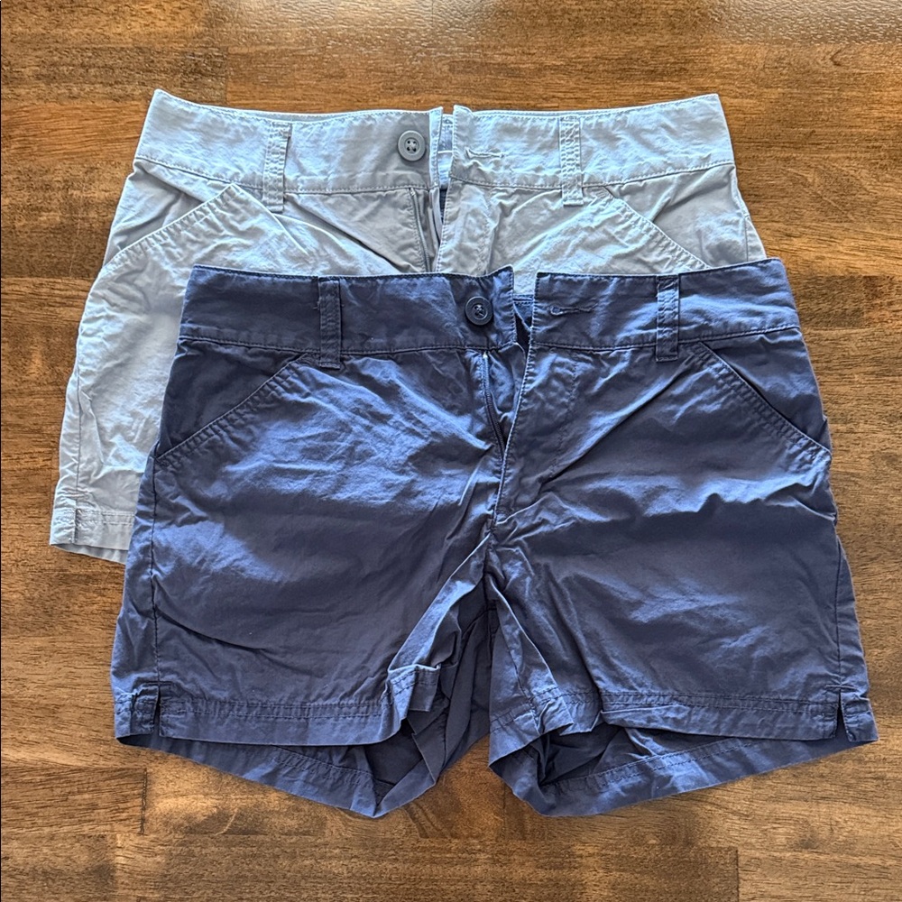 Columbia Women's Cargo Shorts - Blue and Gray